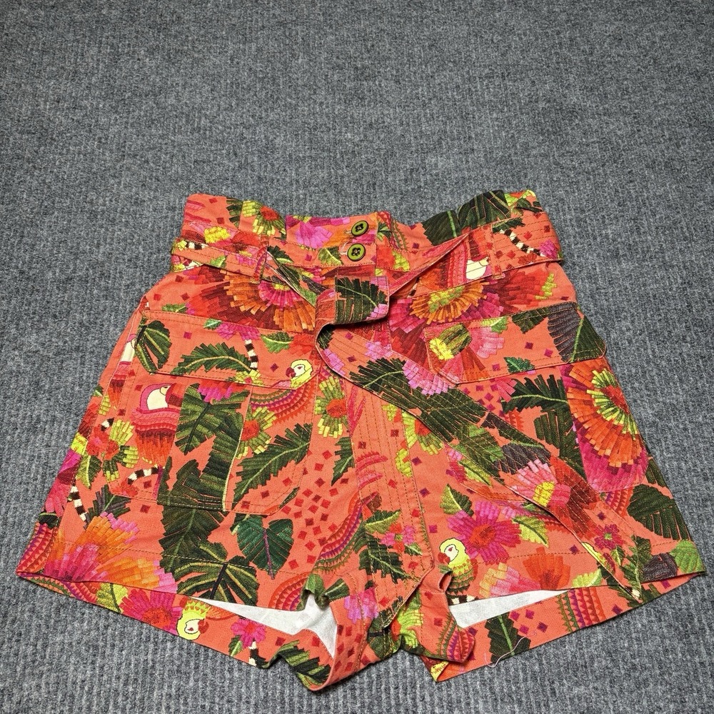 Farm Rio Blooming Garden Orange Shorts Size M Ladies